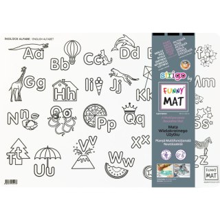 Podkład na biurko FUNNY MAT white ALFABET sfu1017 polipropylen PP [mm:] 335x480 Strigo (8681379310178)