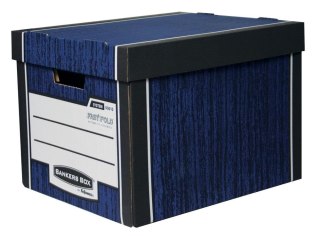 Pudło archiwizacyjne Woodgrain niebieski tektura [mm:] 340x295x 405 Fellowes (0061001-BLUE)