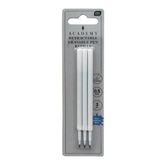 Wkład do długopisu wymazywalny 3szt wkład niebieski 0,5mm Interdruk