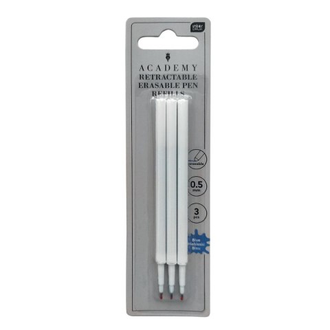 Wkład do długopisu wymazywalny 3szt wkład niebieski 0,5mm Interdruk