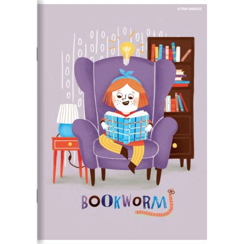 Zeszyt BOOKWORM/RETRO A5 32k. 70g podwójna linia kolor Top 2000 (400169401)