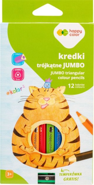 Kredki ołówkowe Jumbo Happy Color (HA 2323 15KK K12)