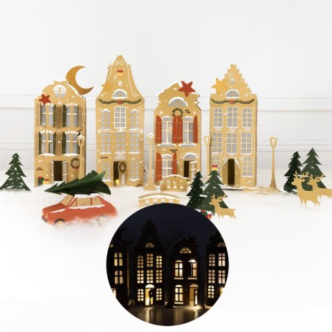 Ozdoba świąteczna Świąteczne domki DIY (z lampkami LED i markerem) Arpex (BP7320)