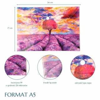 Teczka plastikowa na zatrzask Lavenda Vista A5 mix 28 mic. Narcissus