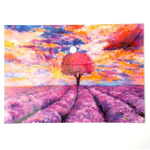 Teczka plastikowa na zatrzask Lavenda Vista A5 mix 28 mic. Narcissus