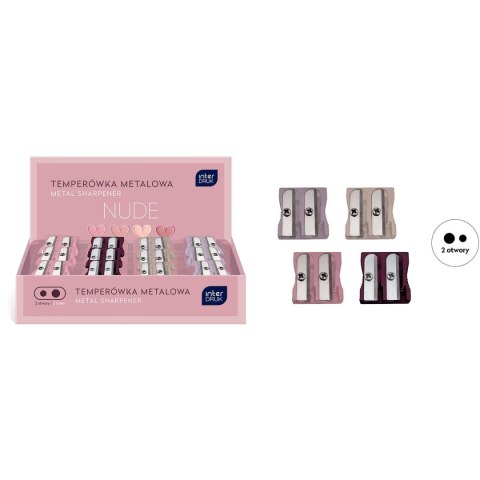 Temperówka NUDE podwójna z pojemnikiem 5902277346568 mix plastik Interdruk