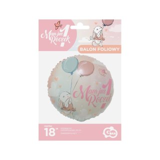 Balon foliowy kolekcja mam już roczek - króliczek 18cal Godan (FG-O1KR)