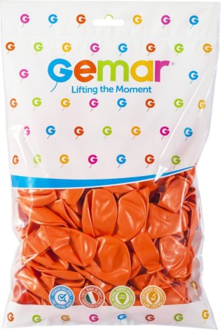 Balon gumowy metalizowany 100 szt pomarańczowy 12cal (GM110/PO/31)