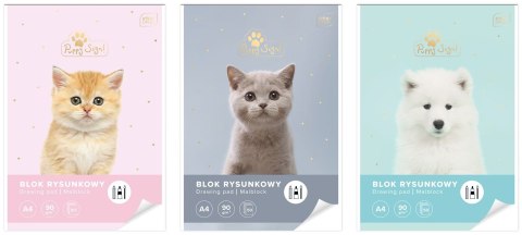 Blok rysunkowy bloki A4 biały 90g 50k Interdruk