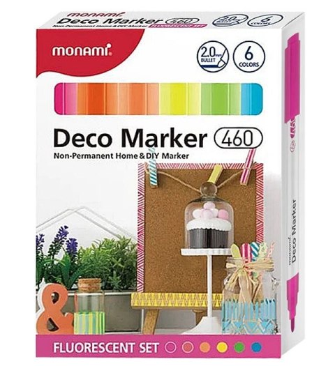 Marker permanentny Deco Marker 460 wkład mix okrągła końcówka Monami (2080001505)