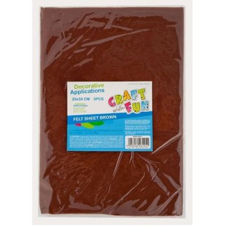Ozdoba filcowa 20x30x5szt brąz 20x30 Craft with Fun (439311)