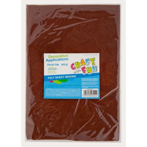 Ozdoba filcowa 20x30x5szt brąz 20x30 Craft with Fun (439311)