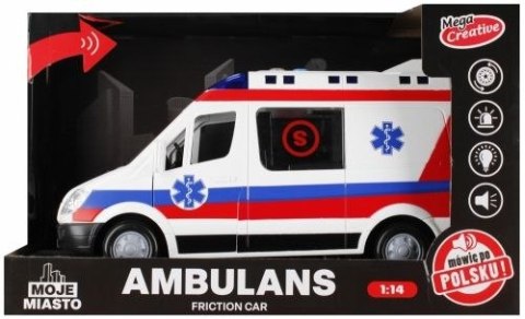 Ambulans 26cm światło i dźwięk Mega Creative (522124)