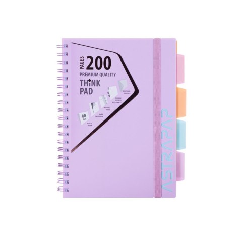 Kołozeszyt (kołonotatnik) pastel B5 200k. 80g krata Astrapap (107023002)