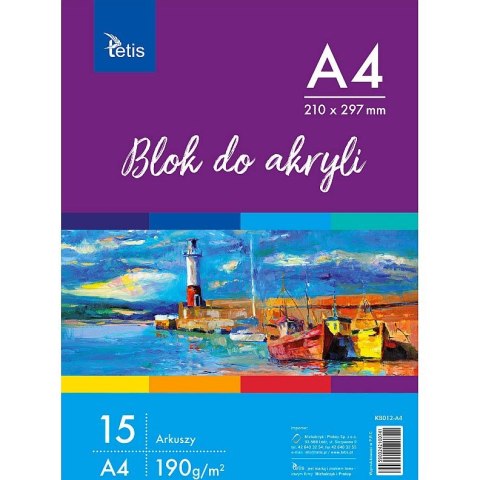 Blok artystyczny szkicownik A3 190g 15k Tetis (KB012-A4)