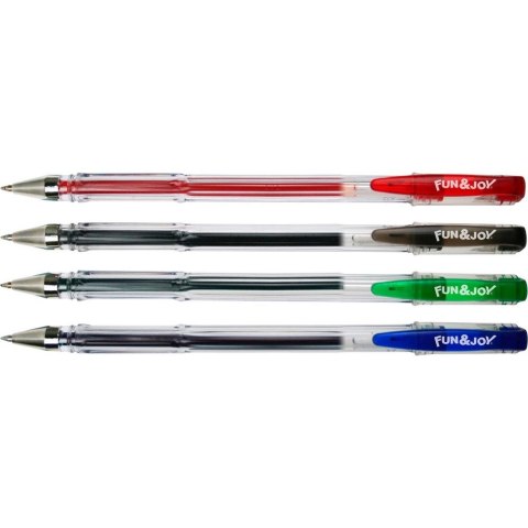 Długopis żelowy wkład mix 0,7mm Fun&Joy (FJ-G04C)