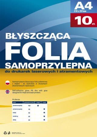 Folia samoprzylepna A4 biały 80mic. [mm:] 210x297 Argo (434011)