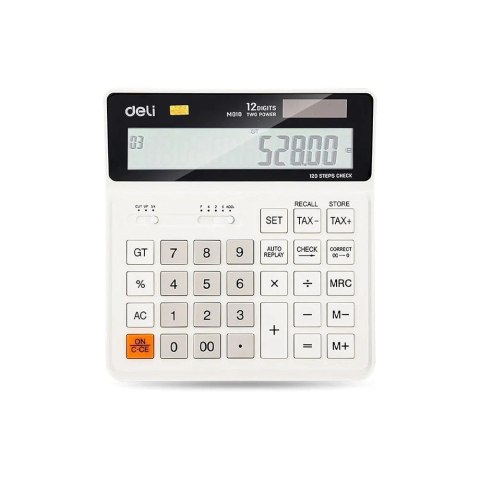 Kalkulator na biurko 120 kroków 12 pozycyjny BIAŁY Deli (EM1010)