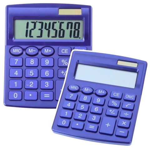 Kalkulator na biurko Szkolny Klasyczny 8-Cyfrowy LCD Solar Granatowy Lean (21871)