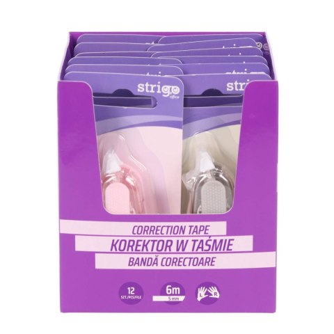 Korektor w taśmie (myszka) 5mmx6m Strigo (SSC454-457)
