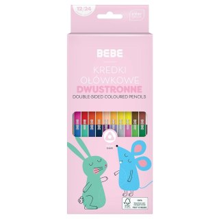 Kredki ołówkowe BB KIDS dwustronne 12/24 5902277327093 24 kol. Bebe (FSC100%)