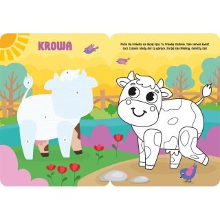 Książka dla dzieci Koloruję i naklejam. Zwierzątka na wsi. Duże naklejki od 3 lat Aksjomat