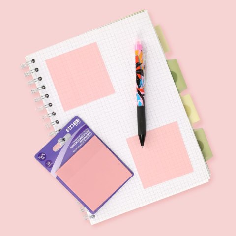 Notes samoprzylepny (karteczki) NEONOWE różowy jasny 50k [mm:] 75x75 Strigo (SSN026)