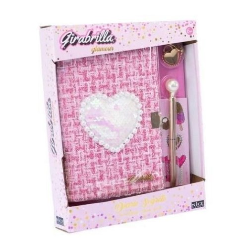 Pamiętnik Girabrilla Pamiętnik z brokatowym serduszkiem A5 Nice Group (1472)