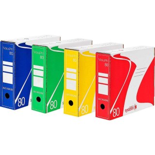 Pudło archiwizacyjne System 80 mm A4 niebieski tektura bezkwasowa [mm:] 330x290x 80 VauPe (434/03)