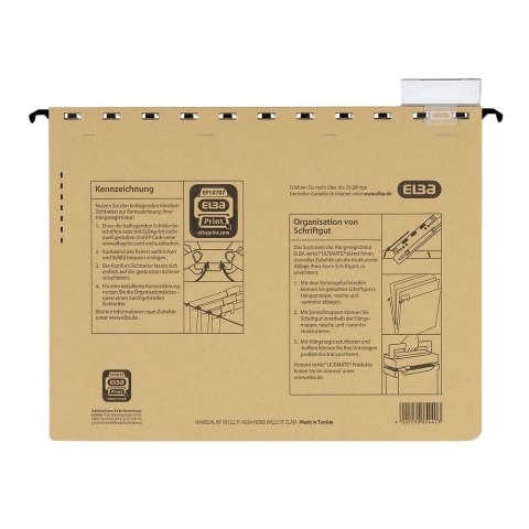 Skoroszyt Vertic Ultimate wiszący A4 brązowy karton 230g Elba (100081039)