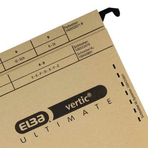 Skoroszyt Vertic Ultimate wiszący A4 brązowy karton 230g Elba (100081039)