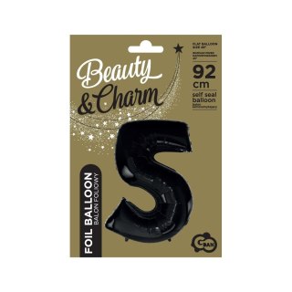 Balon foliowy cyfra 5 CZARNA 45cal Godan (FG-C85CZ0)