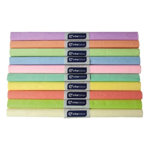 Bibuła marszczona pastelowa mix 2000mm x 500mm Interdruk (BIPASTEL)