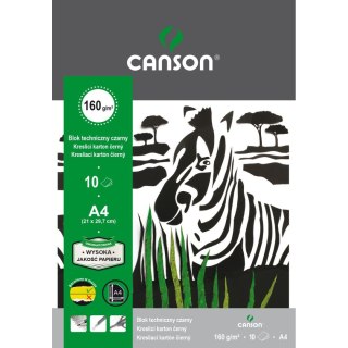 Blok techniczny czarny A4 CZARNY 160g 10k [mm:] 210x297 Canson (400075233)