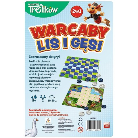 Gra planszowa Rodzina Treflików Rodzina Treflików Warcaby, lis i gęsi Trefl (02301)