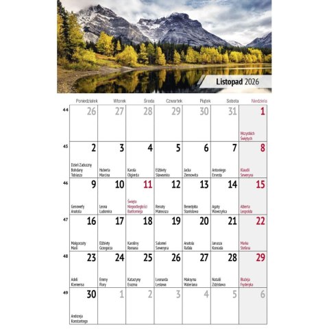 Kalendarz biurkowy miesięczny Pejzaże 240mm x 150mm Press (5904830713602)