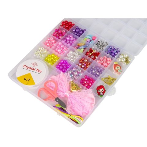 Koraliki dla dziewczynki Zestaw Koralików Do Robienia Biżuterii Różowa Kokarda Lean (13459)