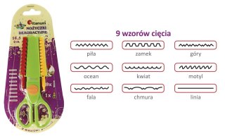 Nożyczki Craft-Fun Series 9 wzorów 16,5cm Titanum