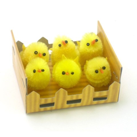Ozdoba wielkanocna kurczaki 6sz./3 cm Arpex (YX2140)