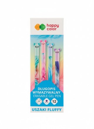 Długopis wymazywalny Uszaki Fluffy, wkład niebieski 0,5mm Happy Color (HA 4120 01UF-3)
