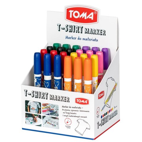 Marker specjalistyczny do odziezy wkład mix okrągła końcówka Toma