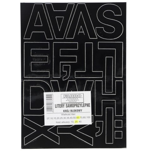 Naklejka (nalepka) litery samoprzylepne carne (60mm)