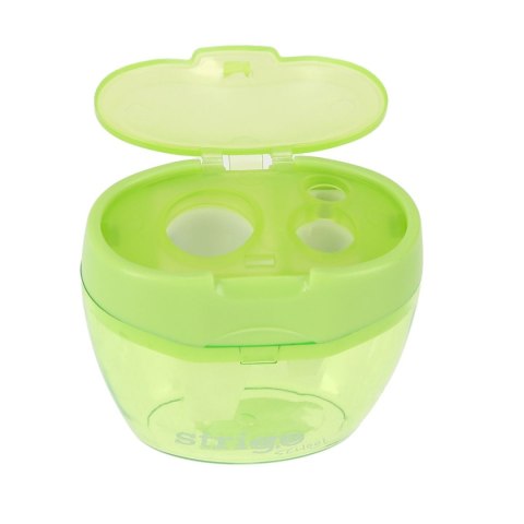 Temperówka z pojemnikiem na 3 grubości oł.i kredek mix plastikowa Strigo (SSC386)