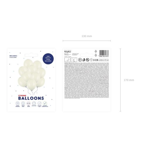 Balon gumowy Party Deco BALONY STRONG pastelowy 10 szt kremowy 270mm Partydeco (SB12P-079J-10)