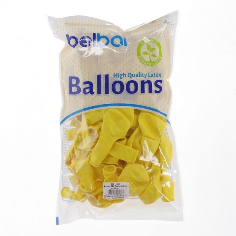 Balon gumowy pastelowy 100 szt żółty 12cal Partydeco