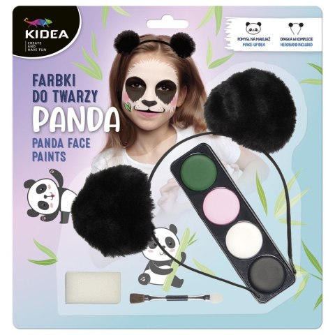 Farba do malowania twarzy kidea Zestaw z opaska panda 4 kolor. Derform (FDTZPAKA)