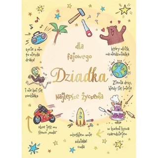 Kartka składana Karnet B6 BiDZ FAJOWY DZIADEK B6 Henry (5905701487608)