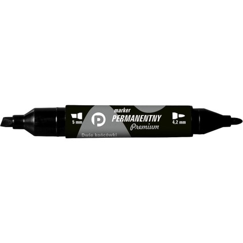Marker permanentny wkład czarny 5mm okrągła/ścięta końcówka Tetis (KM502-V2)