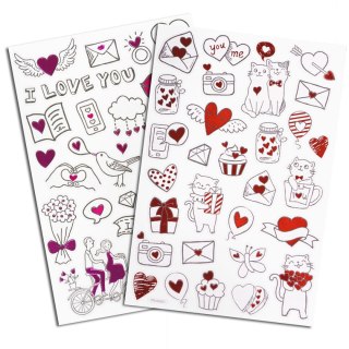 Naklejka (nalepka) serduszka na wesoło Arpex (WA9946)