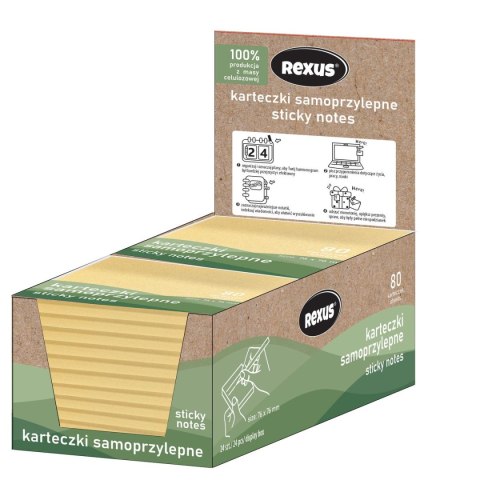 Notes samoprzylepny (karteczki) ECO biały 80k [mm:] 76x76 (nd) (41134759)
